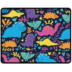 Dino Cute Double Sided Fleece Blanket (medium)  by Mjdaluz