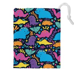 Dino Cute Drawstring Pouch (4xl) by Mjdaluz