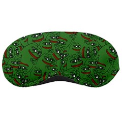 Pepe The Frog Perfect A-ok Handsign Pattern Praise Kek Kekistan Smug Smile Meme Green Background Sleeping Mask by snek