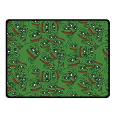 Pepe The Frog Perfect A-ok Handsign Pattern Praise Kek Kekistan Smug Smile Meme Green Background Fleece Blanket (small) by snek