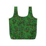 Pepe The Frog perfect a-ok handsign Pattern Praise KEK Kekistan Smug Smile Meme green background Full Print Recycle Bag (S) Front