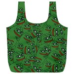 Pepe The Frog perfect a-ok handsign Pattern Praise KEK Kekistan Smug Smile Meme green background Full Print Recycle Bag (XL) Back