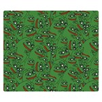 Pepe The Frog perfect a-ok handsign Pattern Praise KEK Kekistan Smug Smile Meme green background Double Sided Flano Blanket (Small)  50 x40  Blanket Front