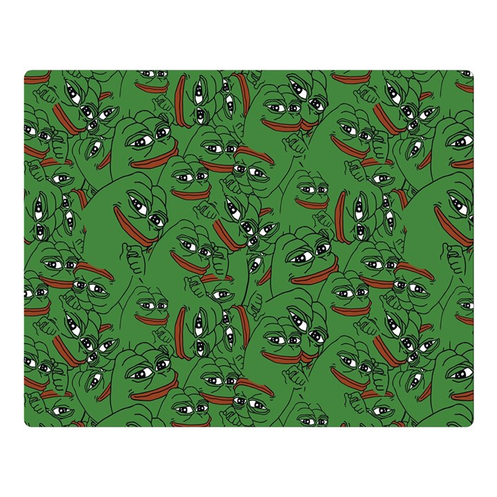 Pepe The Frog perfect a-ok handsign Pattern Praise KEK Kekistan Smug Smile Meme green background Double Sided Flano Blanket (Large) 