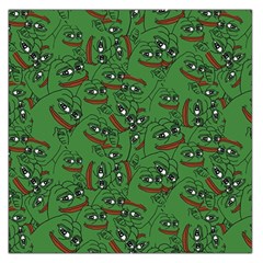 Pepe The Frog Perfect A-ok Handsign Pattern Praise Kek Kekistan Smug Smile Meme Green Background Large Satin Scarf (square) by snek