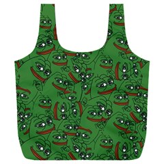 Pepe The Frog Perfect A-ok Handsign Pattern Praise Kek Kekistan Smug Smile Meme Green Background Full Print Recycle Bag (xxl) by snek