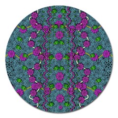 The Most Beautiful Flower Forest On Earth Magnet 5  (round) by pepitasart