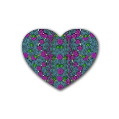 The Most Beautiful Flower Forest On Earth Rubber Coaster (heart)  by pepitasart