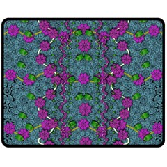 The Most Beautiful Flower Forest On Earth Double Sided Fleece Blanket (medium)  by pepitasart