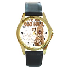 Golden Doodle Apparel Round Gold Metal Watch