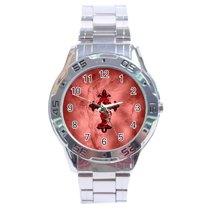 Awesome Chinese Dragon Stainless Steel Analogue Watch