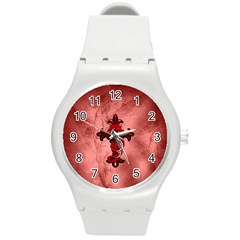 Awesome Chinese Dragon Round Plastic Sport Watch (m) by FantasyWorld7