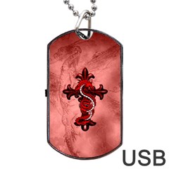 Awesome Chinese Dragon Dog Tag Usb Flash (two Sides) by FantasyWorld7