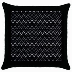 Chevrons Noir / Gris Throw Pillow Case (black) by kcreatif