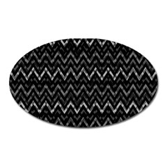 Chevrons Noir / Gris Oval Magnet by kcreatif