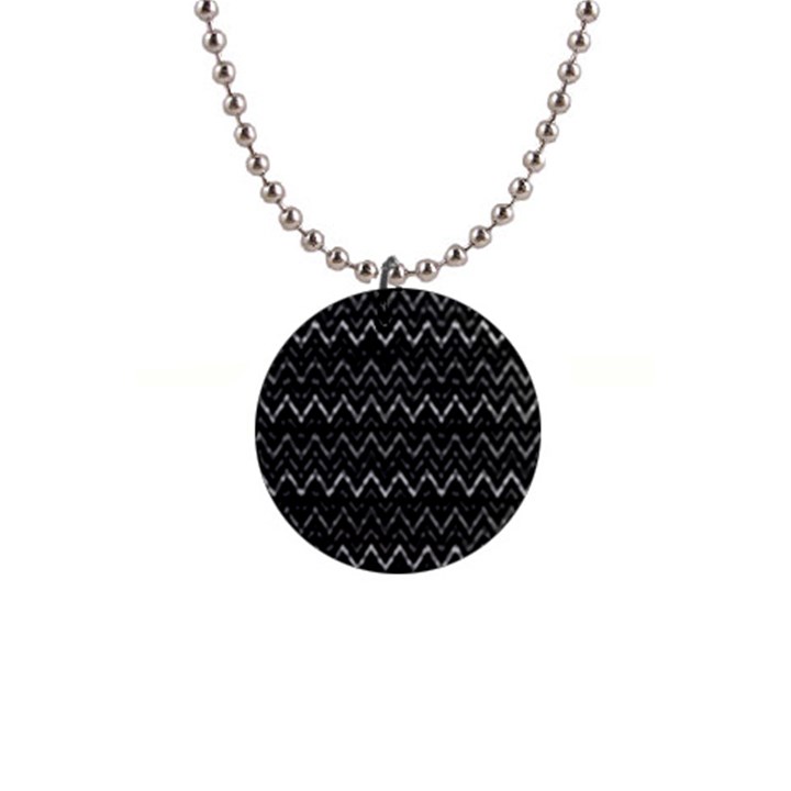 Chevrons Noir / Gris 1  Button Necklace