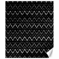 Chevrons Noir / Gris Canvas 20  X 24  by kcreatif