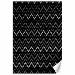 Chevrons Noir / Gris Canvas 20  X 30  by kcreatif