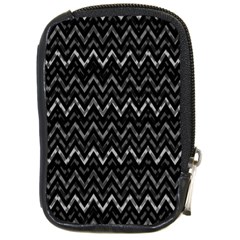 Chevrons Noir / Gris Compact Camera Leather Case by kcreatif