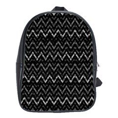 Chevrons Noir / Gris School Bag (large) by kcreatif