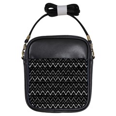 Chevrons Noir / Gris Girls Sling Bag by kcreatif