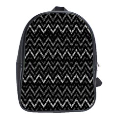 Chevrons Noir / Gris School Bag (xl) by kcreatif