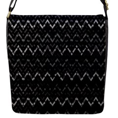 Chevrons Noir / Gris Flap Closure Messenger Bag (s) by kcreatif