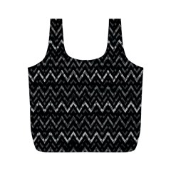 Chevrons Noir / Gris Full Print Recycle Bag (m) by kcreatif