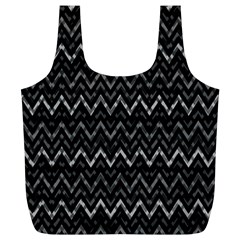 Chevrons Noir / Gris Full Print Recycle Bag (xl) by kcreatif