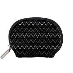 Chevrons Noir / Gris Accessory Pouch (small) by kcreatif