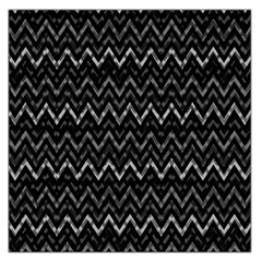 Chevrons Noir / Gris Large Satin Scarf (square) by kcreatif