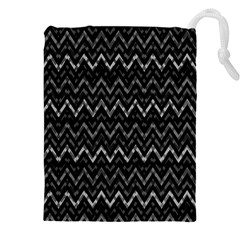 Chevrons Noir / Gris Drawstring Pouch (4xl) by kcreatif