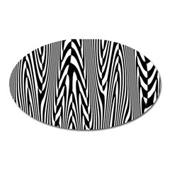 Abstrait Lignes Blanc/noir Oval Magnet by kcreatif