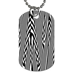 Abstrait Lignes Blanc/noir Dog Tag (one Side) by kcreatif