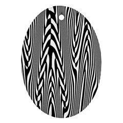 Abstrait Lignes Blanc/noir Oval Ornament (two Sides) by kcreatif