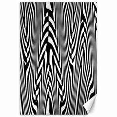 Abstrait Lignes Blanc/noir Canvas 12  X 18  by kcreatif