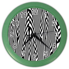 Abstrait Lignes Blanc/noir Color Wall Clock by kcreatif