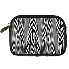 Abstrait Lignes Blanc/noir Digital Camera Leather Case by kcreatif