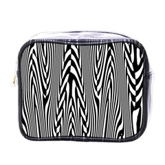 Abstrait Lignes Blanc/noir Mini Toiletries Bag (one Side) by kcreatif