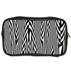 Abstrait Lignes Blanc/noir Toiletries Bag (one Side) by kcreatif