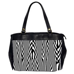 Abstrait Lignes Blanc/noir Oversize Office Handbag (2 Sides) by kcreatif