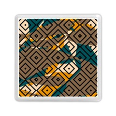 Abstrait Formes Marron/beige/bleu Memory Card Reader (square) by kcreatif