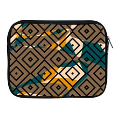 Abstrait Formes Marron/beige/bleu Apple Ipad 2/3/4 Zipper Cases by kcreatif