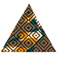 Abstrait Formes Marron/beige/bleu Wooden Puzzle Triangle by kcreatif