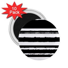 Bandes Abstrait Blanc/noir 2 25  Magnets (10 Pack)  by kcreatif