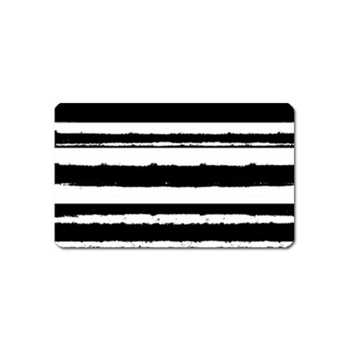 Bandes Abstrait Blanc/Noir Magnet (Name Card)