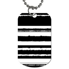 Bandes Abstrait Blanc/noir Dog Tag (one Side) by kcreatif