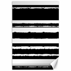 Bandes Abstrait Blanc/noir Canvas 12  X 18  by kcreatif