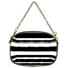 Bandes Abstrait Blanc/noir Chain Purse (one Side) by kcreatif