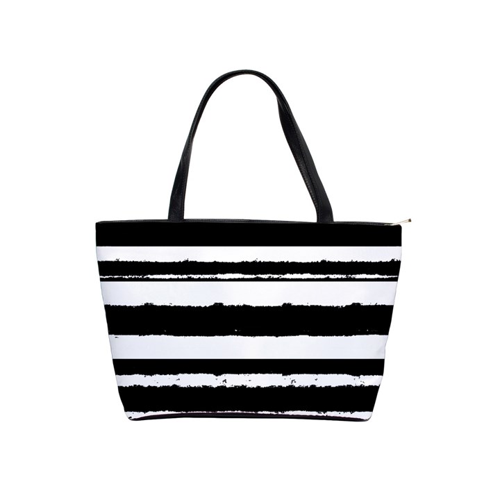 Bandes Abstrait Blanc/Noir Classic Shoulder Handbag